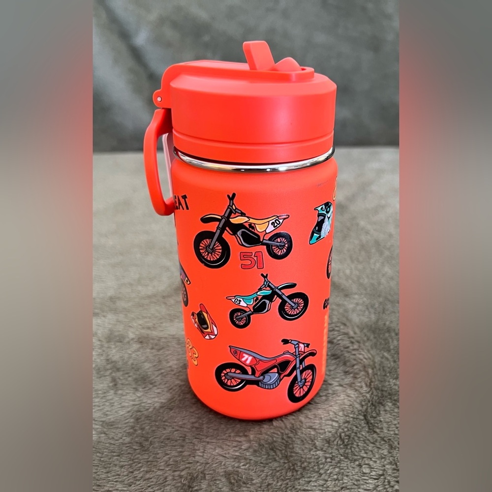 14 oz Hydrapeak Orange Motocross Water Bottle